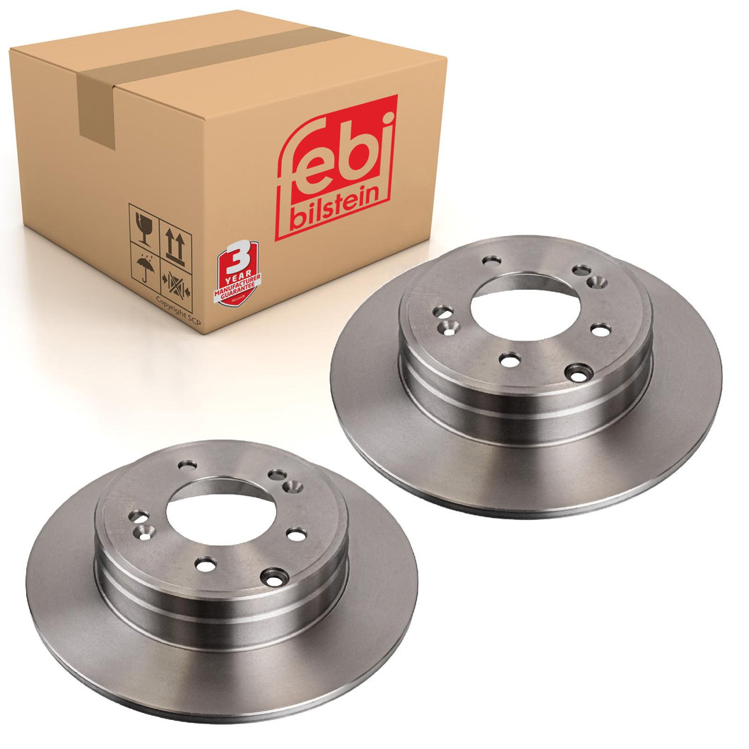 Pair of Rear Brake Disc Fits Hyundai OE 584113K110 Febi 108679
