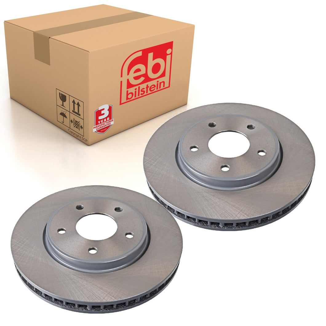 Pair of Front Brake Disc Fits Nissan OE 402063NA0A Febi 108686