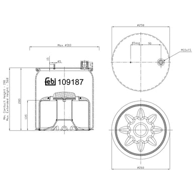 Air Spring Inc Steel Piston Fits Mercedes Benz Commercial Febi 109187
