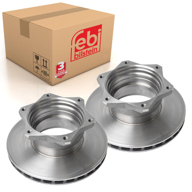 Pair of Rear Brake Disc Fits Mercedes Benz Vario Model 668 670 EVOBUS Febi 10920
