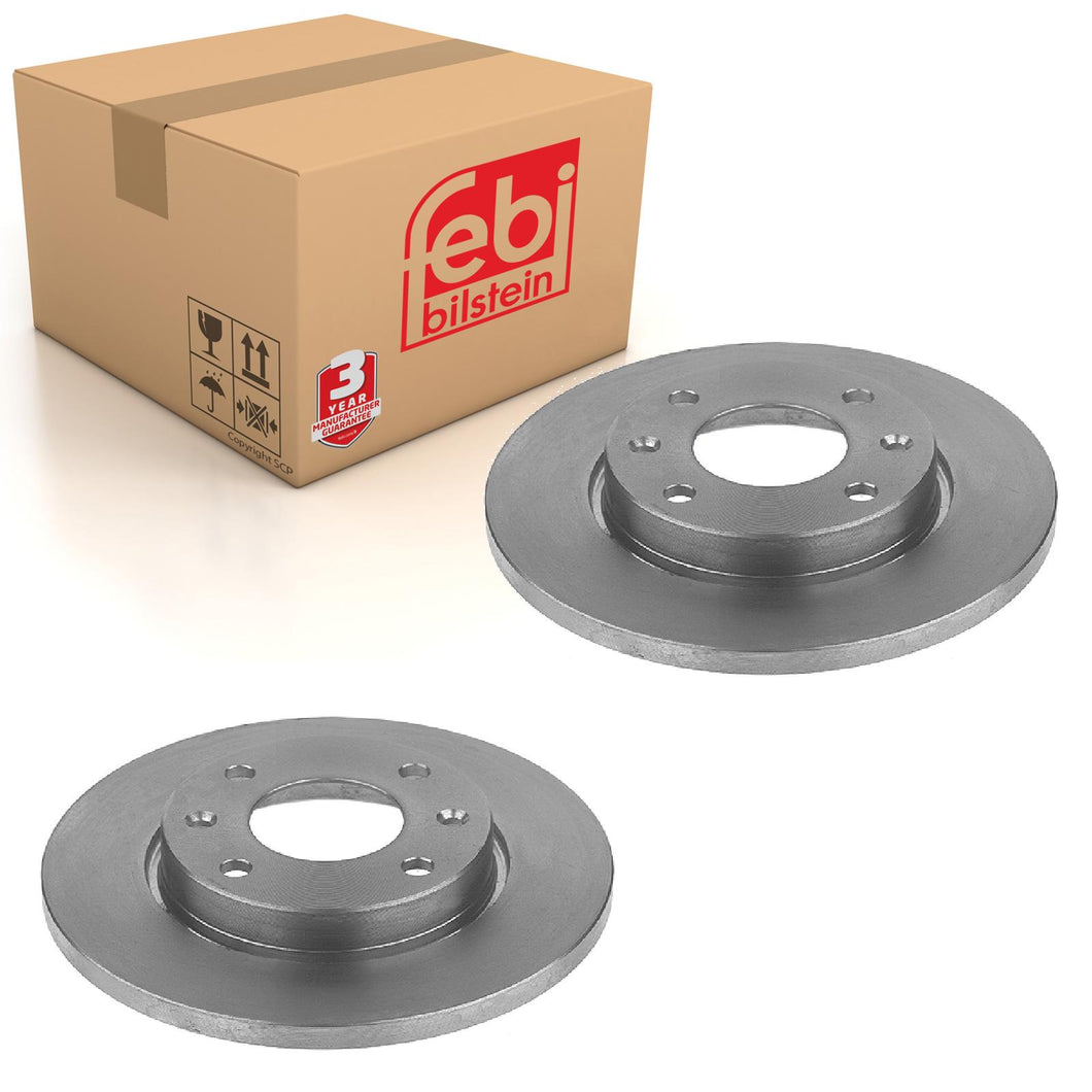 Pair of Front Brake Disc Fits Peugeot 206 206+ 306 Citroen Xsara I Febi 11105