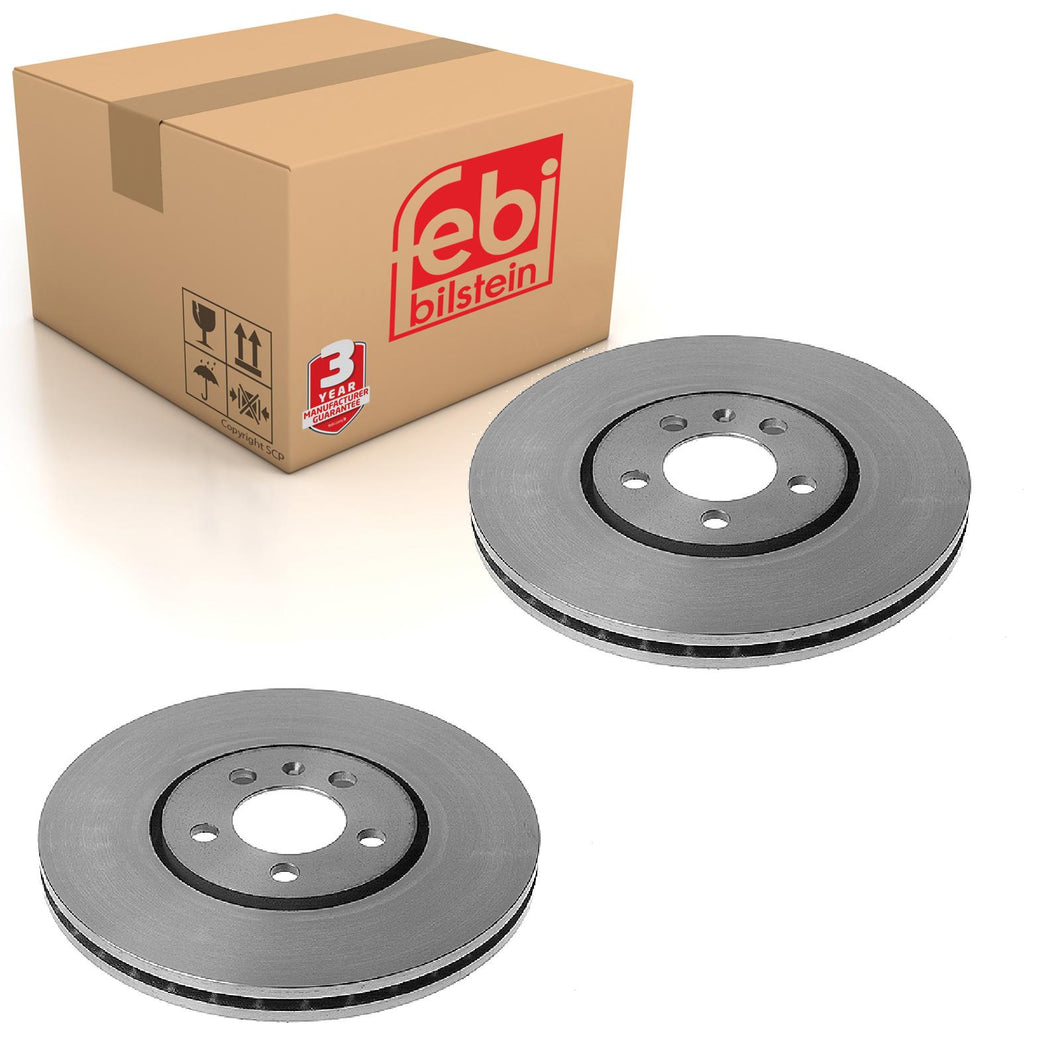 Pair of Front Brake Disc Fits Volkswagen Golf Variant syncro Jetta Pa Febi 11205