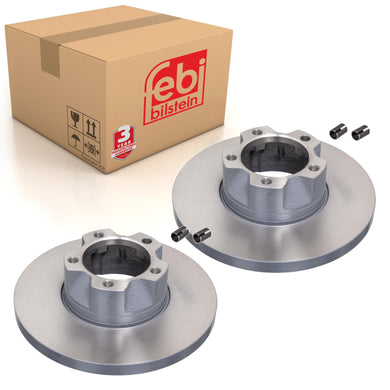 Pair of Front Brake Disc Inc Additional Parts Fits Volkswagen LT 21 2 Febi 11393