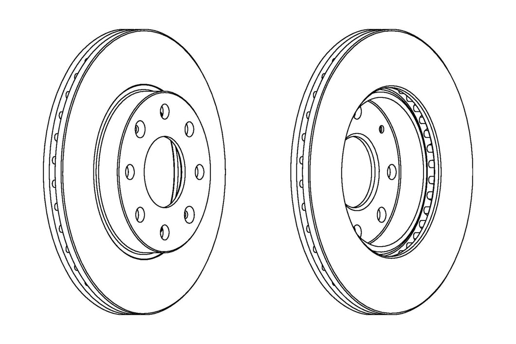 Pair Of Coated Brake Discs Ferodo DDF1279C