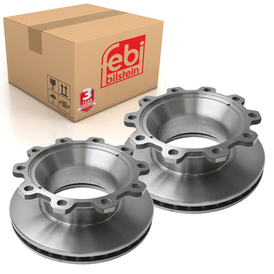 Pair of Brake Disc Fits Bergische Achsen OE 308835057 Febi 12446