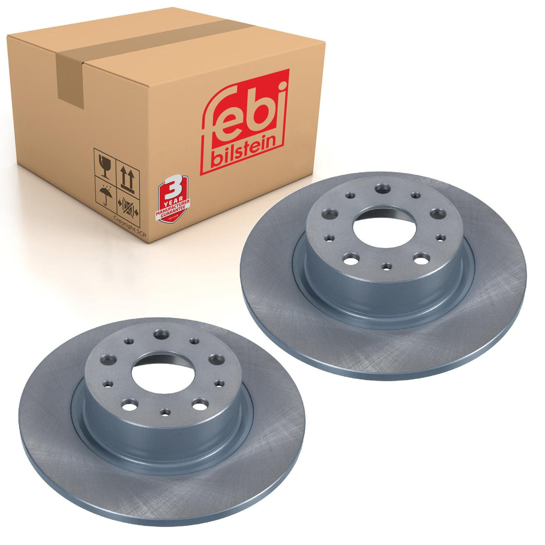 Pair of Rear Brake Disc Fits Alfa Romeo 166 OE 71739570 Febi 14166