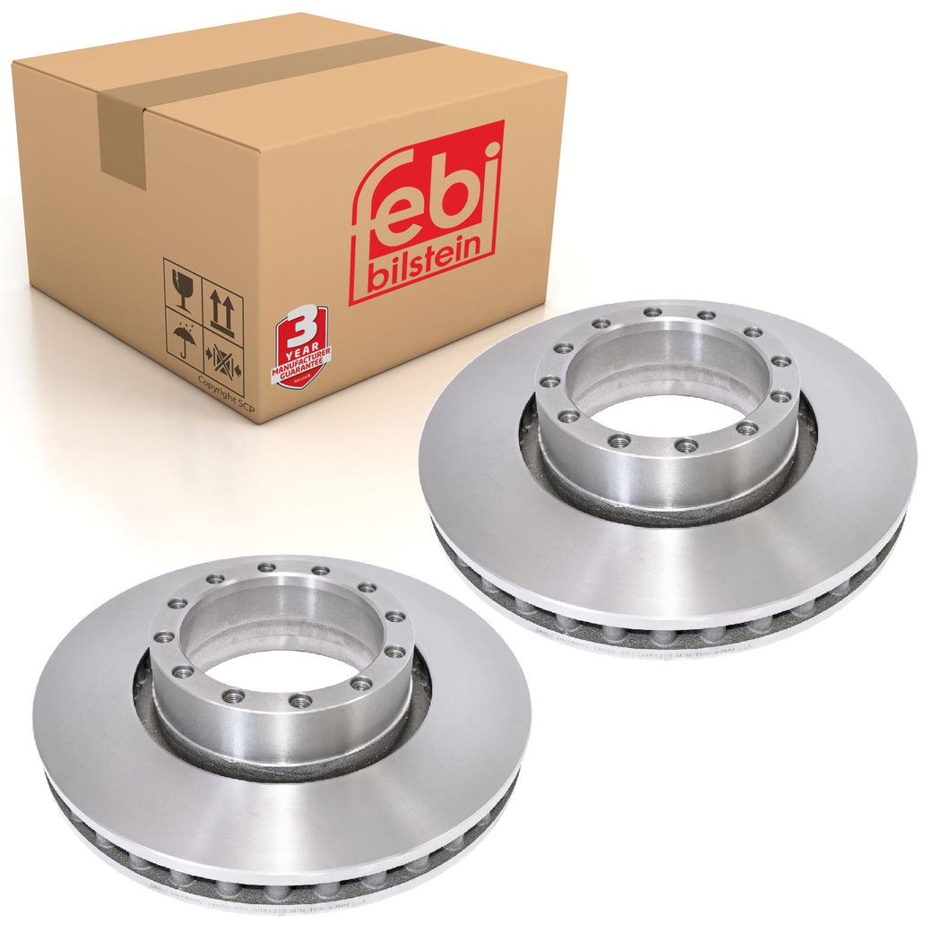 Pair of Front Brake Disc Fits IVECO EuroCargo EuroStar EuroTechEuroca Febi 14955