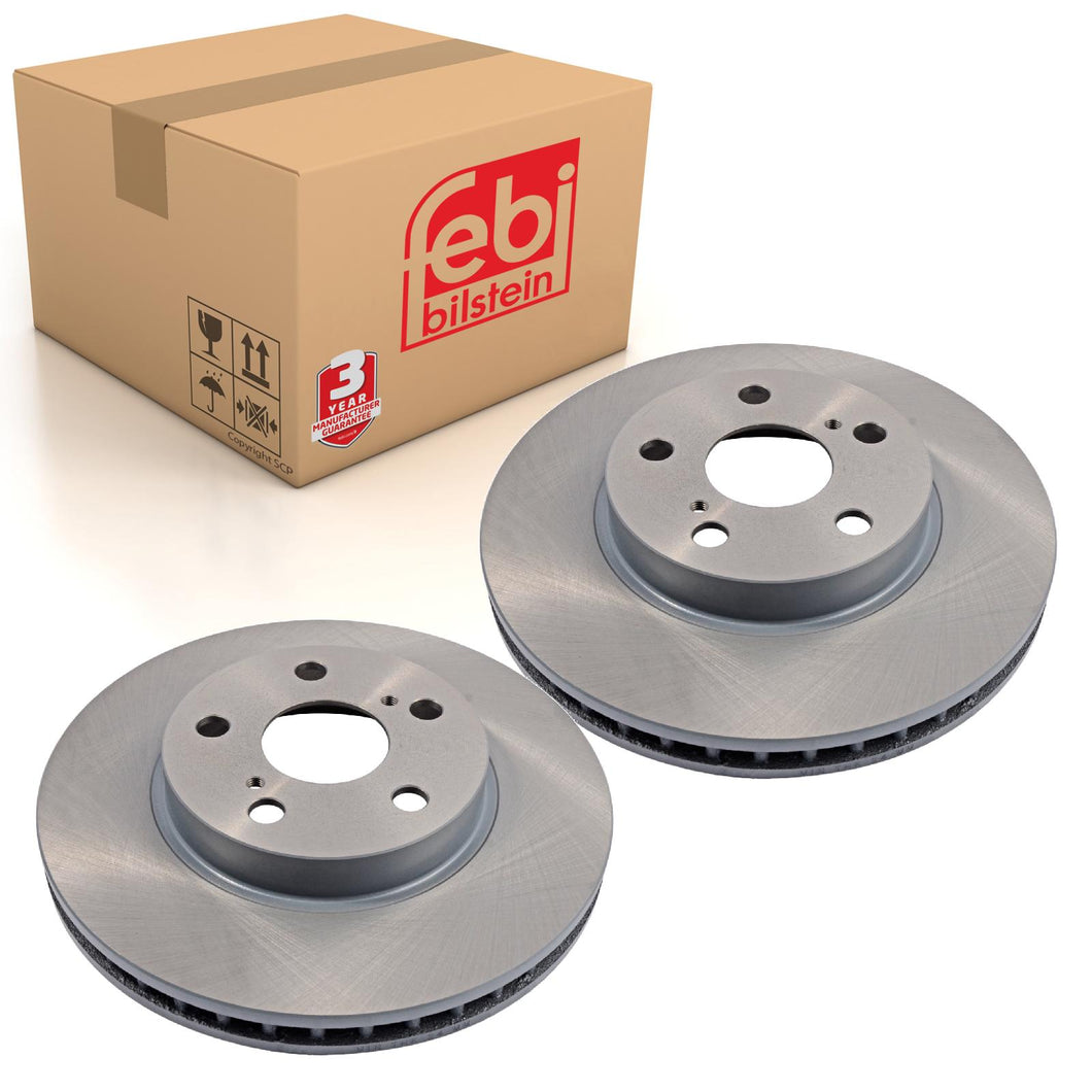 Pair of Front Brake Disc Fits Toyota Carina Corona OE 4351220470 Febi 15295