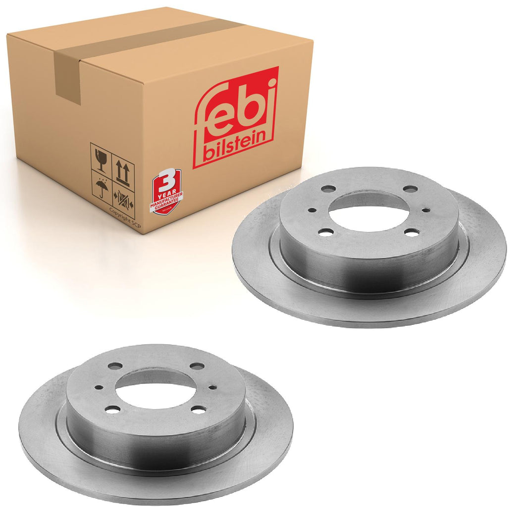 Pair of Rear Brake Disc Fits Nissan Almera Pulsar Sentra Sunny Febi 15893