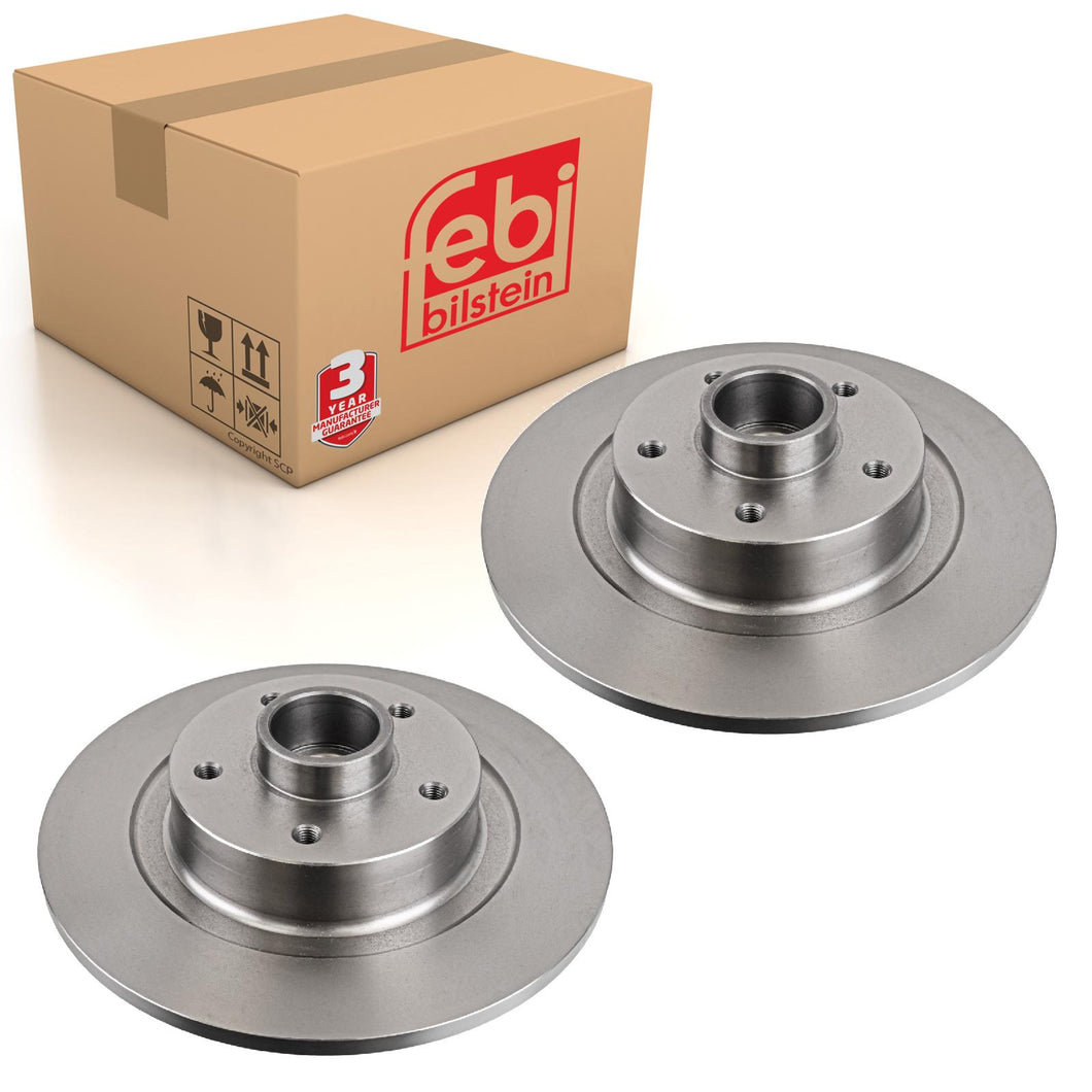 Pair of Rear Brake Disc Fits Renault OE 43 20 281 36R Febi 170069