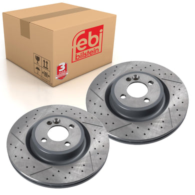 Pair of Front Brake Disc Fits Mini (BMW) OE 34 11 6 855 782 Febi 170109
