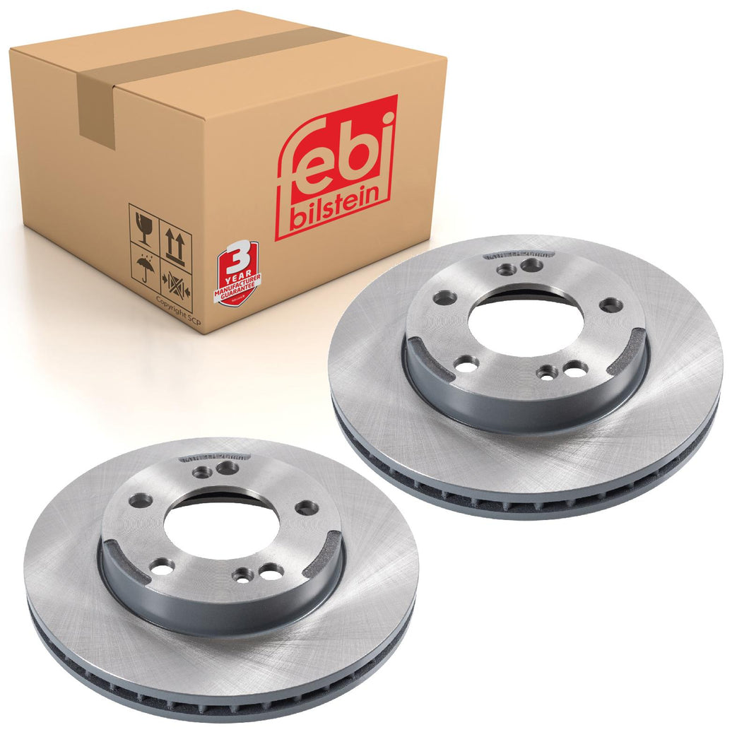 Pair of Front Brake Disc Fits Ssangyong OE 4144109111 Febi 170607