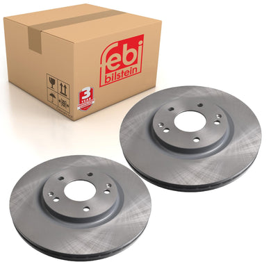 Pair of Front Brake Disc Fits Ssangyong OE 4144135000 Febi 170698