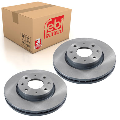 Pair of Front Brake Disc Fits Kia OE 517122F100 Febi 170699