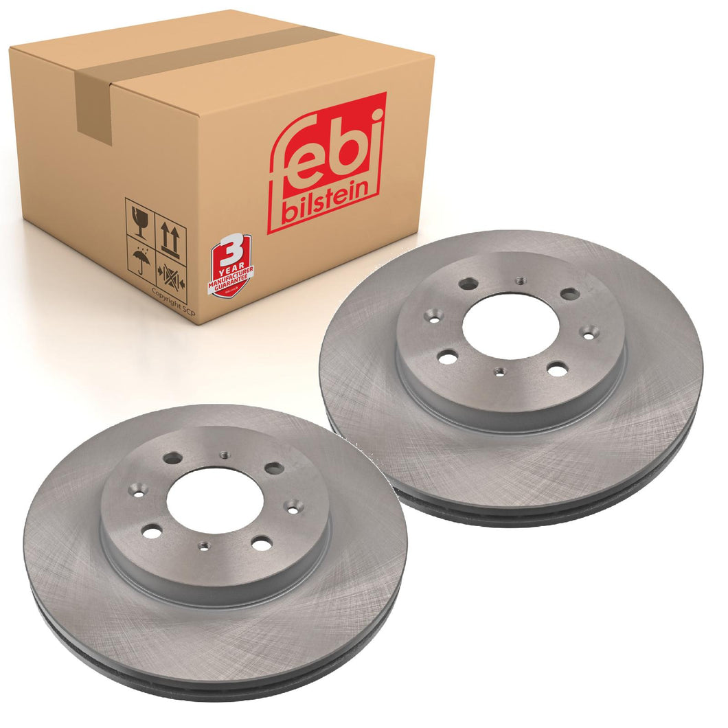 Pair of Front Brake Disc Fits Honda OE 45251S6F E10 Febi 170705