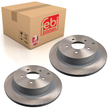 Pair of Rear Brake Disc Fits Nissan OE 43206CA000 Febi 170743