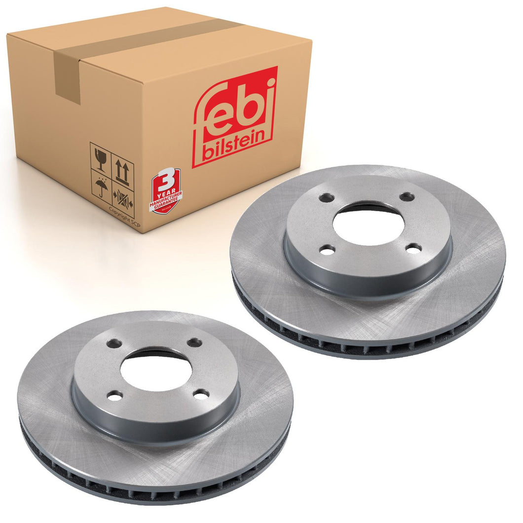 Pair of Front Brake Disc Fits Nissan OE 40206AX000 Febi 170750