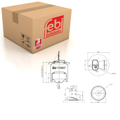 Rear Air Spring Inc Steel Piston Rod Fits IVECO OE 041214055 Febi 170807
