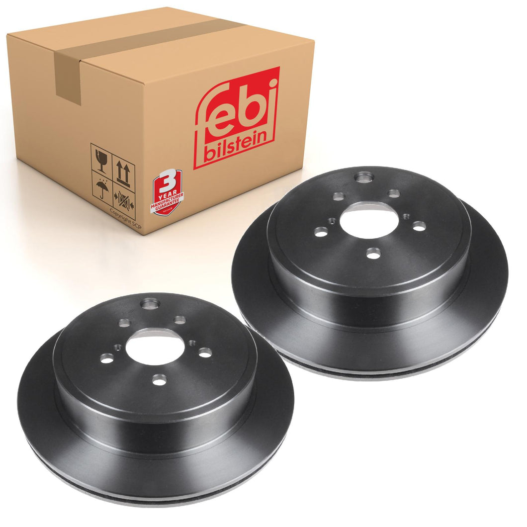 Pair of Rear Brake Disc Fits Subaru OE 26700AJ010 Febi 170852