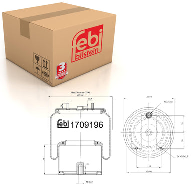 Rear Air Spring Inc Steel Piston Fits DAF OE 1915956 Febi 170919