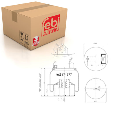 Rear Air Spring Inc Steel Piston, Rod Fits Renault Magnum Renault Pr Febi 171377