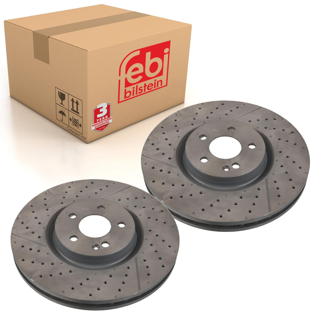Pair of Brake Disc Fits Mercedes OE 176 421 02 12 Febi 171465