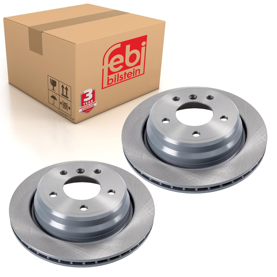 Pair of Rear Brake Disc Fits BMW 5 Series E39 OE 34216767060 Febi 17162