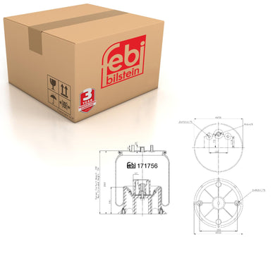 Rear Air Spring Inc Plastic Piston Fits Renault D-Series Renault Mid Febi 171756