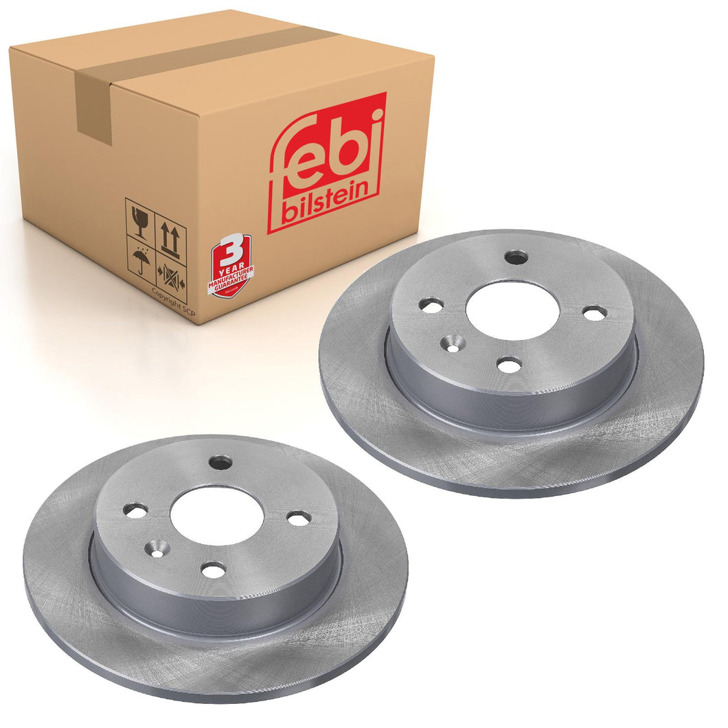 Pair of Rear Brake Disc Fits Chevrolet GM Vauxhall Astra Meriva Signu Febi 17212