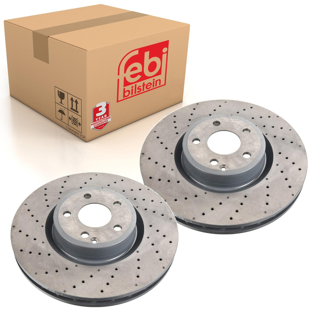 Pair of Brake Disc Fits Mercedes OE 231 421 10 12 07 Febi 172925