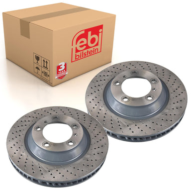 Pair of Brake Disc Fits Porsche OE 991 351 404 01 Febi 172937