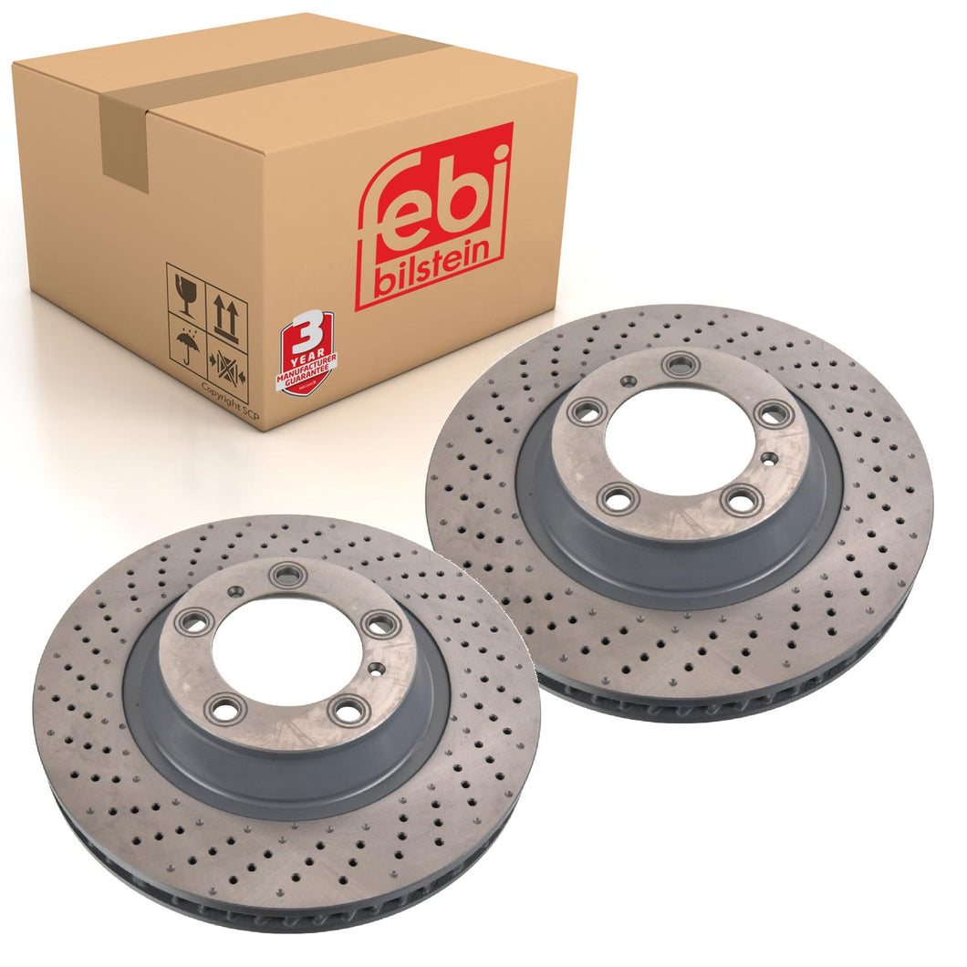 Pair of Brake Disc Fits Porsche OE 991 351 403 01 Febi 172939