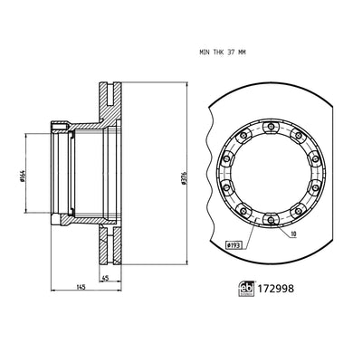 Pair of Brake Disc Fits Sauer Achsen OE 3 079 0016 01 Febi 172998