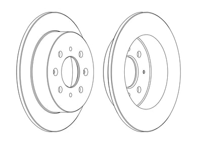 Pair Of Rear Coated Brake Discs Fits Honda City Civic CRX Jazz Ferodo DDF1358C