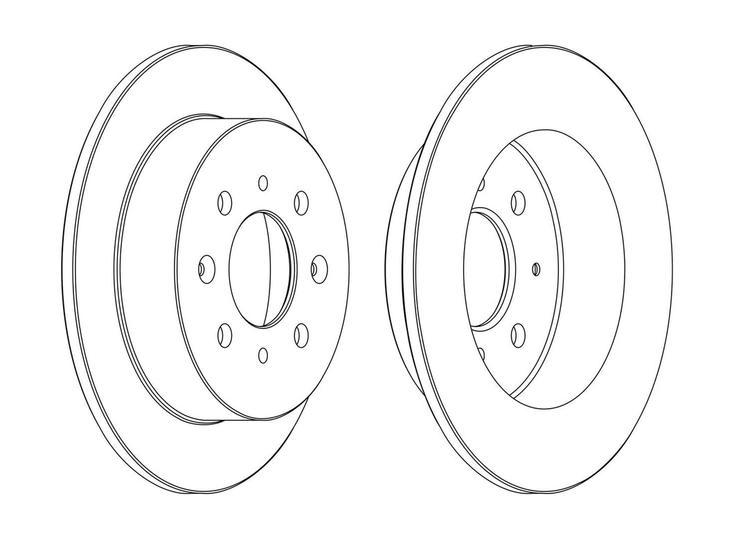 Pair Of Rear Coated Brake Discs Fits Honda City Civic CRX Jazz Ferodo DDF1358C