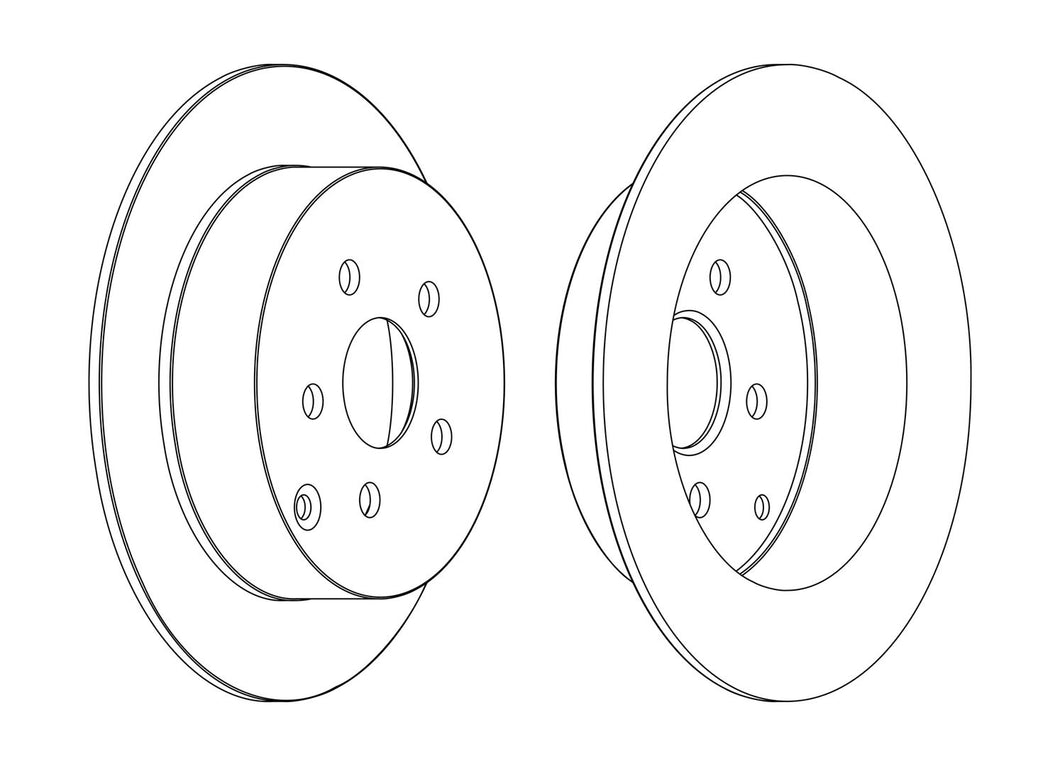 Pair Of Rear Coated Brake Discs Fits Toyota Caldina Wagon Celica Ferodo DDF1485C