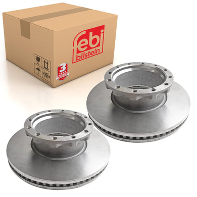 Pair of Front Brake Disc Fits IVECO EuroRider Stralis ASEuroTrakker E Febi 17414
