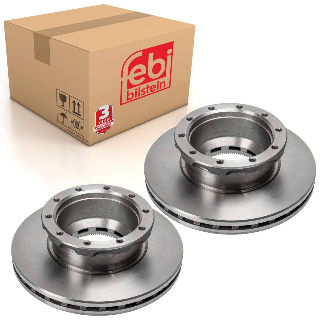 2 Brake Discs Fits Van Hool OE 11047678 Febi 175329