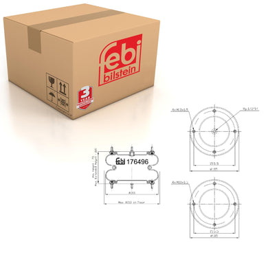 Air Spring Fits Fruehauf (Crane) OE 48054M Febi 176496