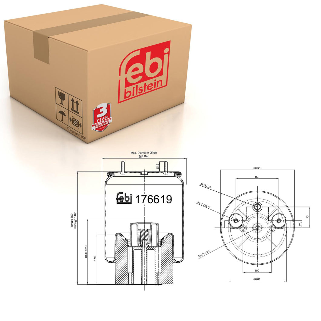 Air Spring Fits VALX OE 80 130 001 Febi 176619