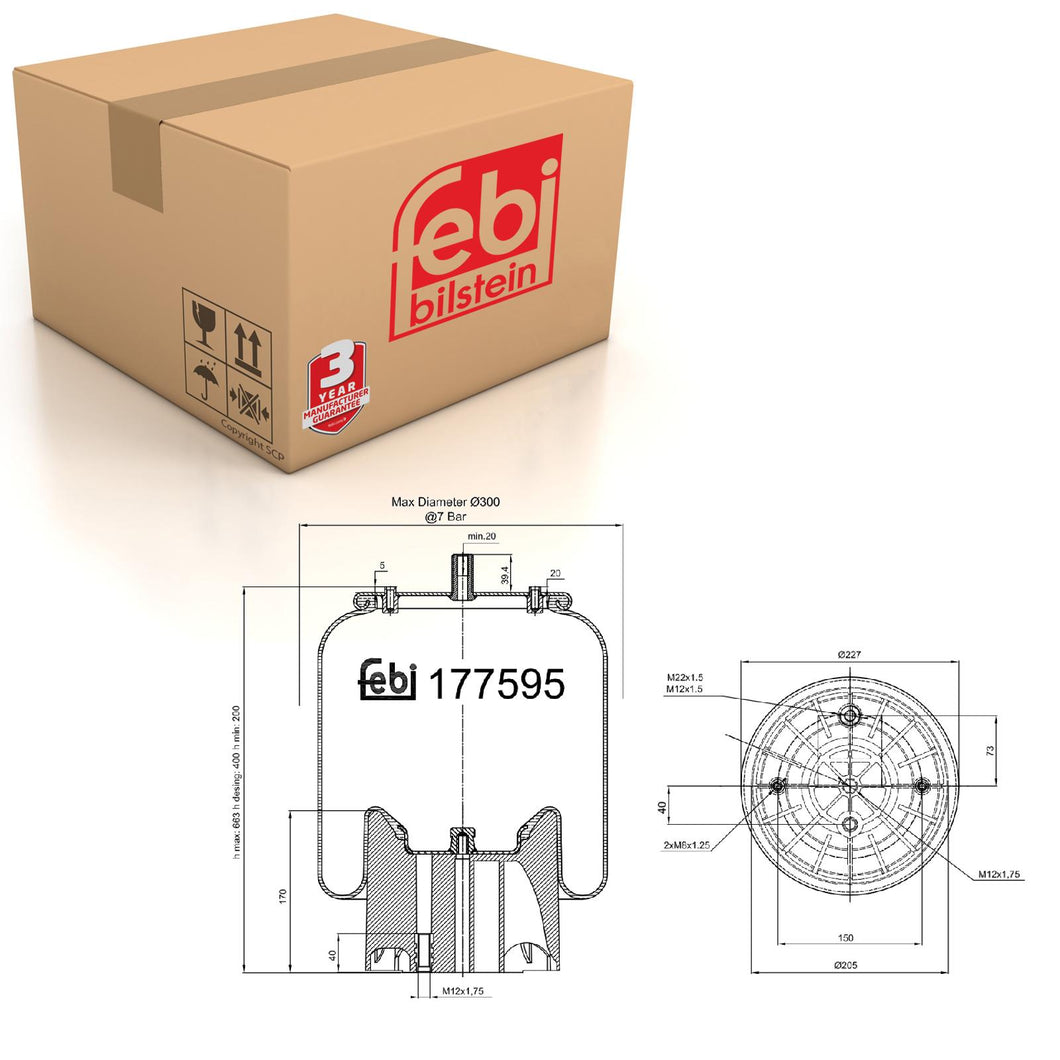 Air Spring Fits Schmitzgobull OE 137 5396 Febi 177595