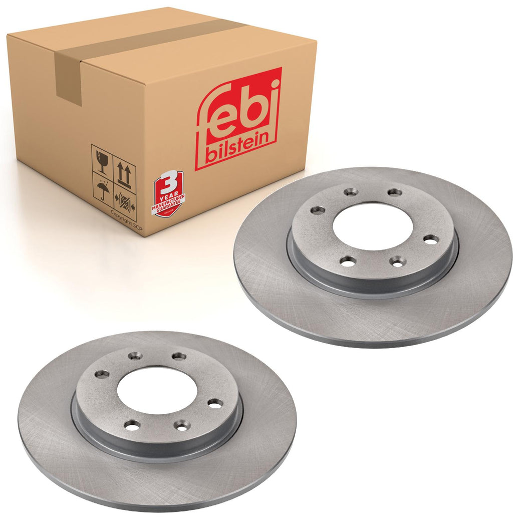 Pair of Rear Brake Disc Fits Peugeot 106 206 207 306 Citroen Saxo Xsa Febi 17820