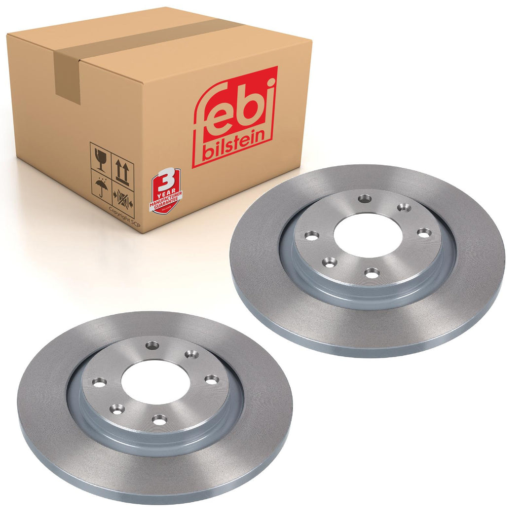 Pair of Front Brake Disc Fits Peugeot Partner Ranch Citroen Berlingo Febi 17822