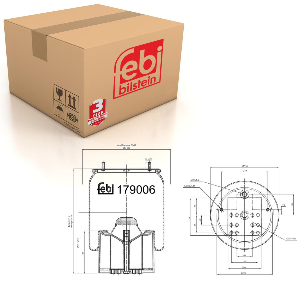 Air Spring Fits 05.429.43.51.0 S Febi 179006