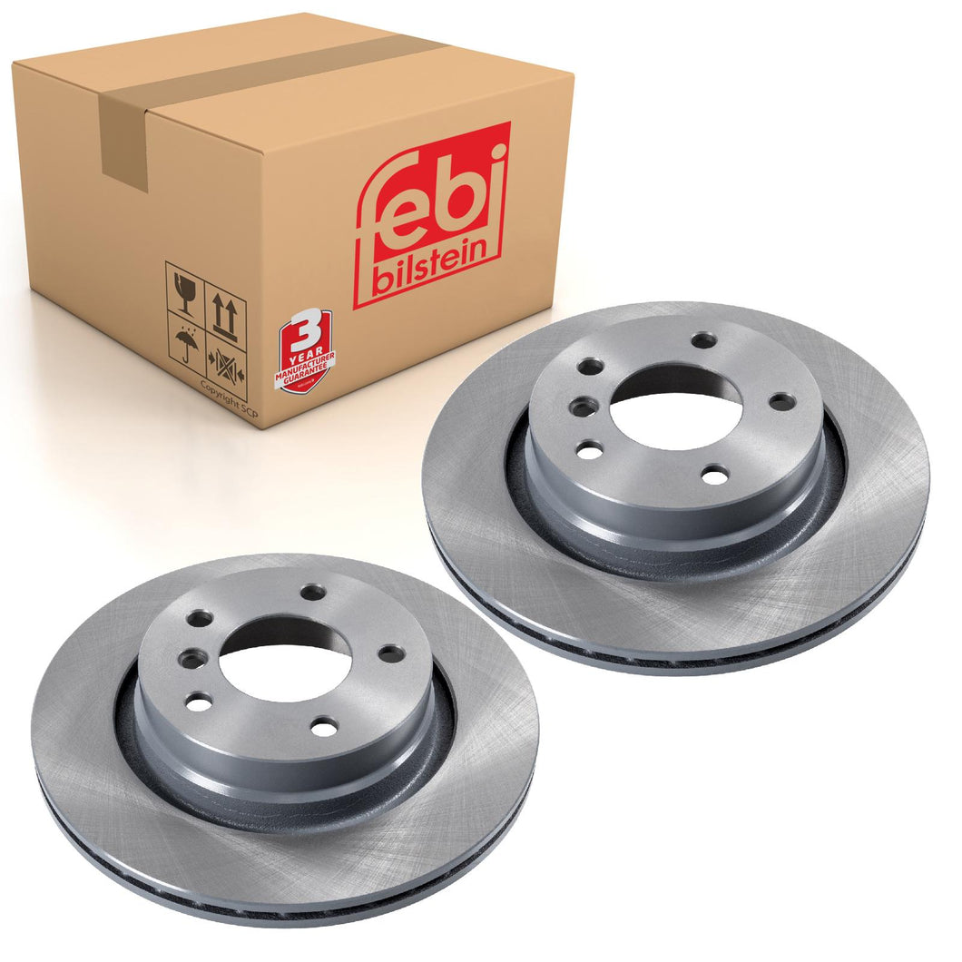 Pair of Rear Brake Disc Fits BMW 3 Series E46 OE 34216864056 Febi 17925