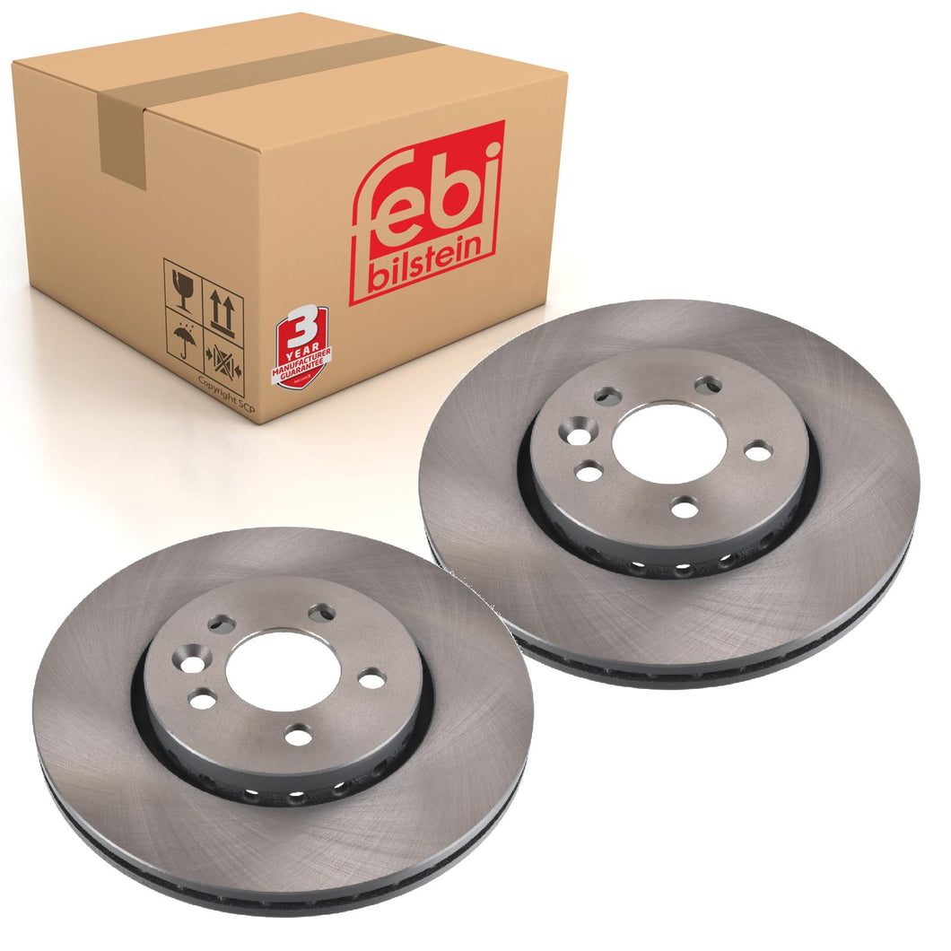 Pair of Front Brake Disc Fits Rover Group Tourer OE SDB000881 Febi 17963