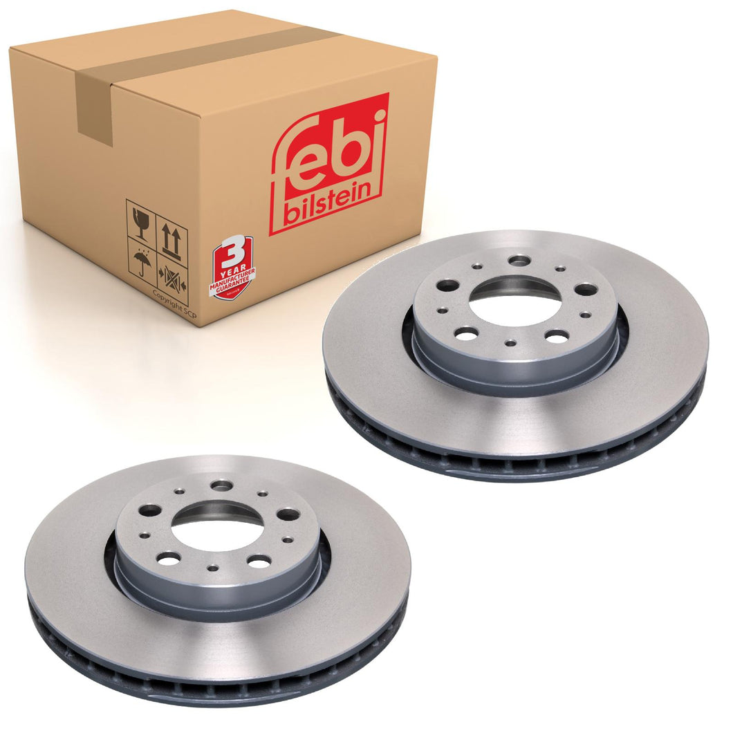Pair of Front Brake Disc Fits Volvo S 60 OE 31471830SK1 Febi 18044