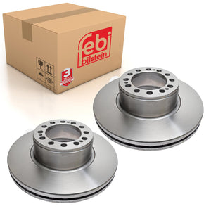 Pair of Rear Brake Disc Fits Sauer Achsen OE 4079000502 Febi 18277