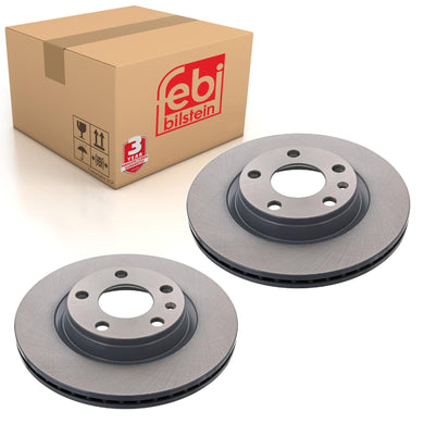 Pair of Front Brake Disc Fits Volkswagen Passat 4motion syncro Seat E Febi 18398