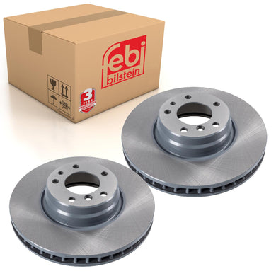 Pair of Front Brake Disc Fits Alpina BMW 7 Series E38 OE 34116757757 Febi 18553